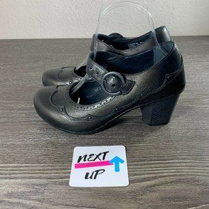 Dansko Nevin Leather Buckle Pumps Block Heel Strap Platform Mary Jane Women's 8